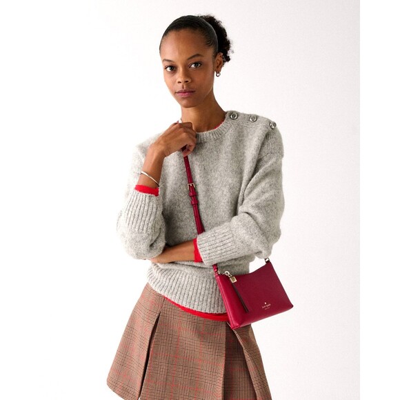 New Kate Spade Sadie Crossbody Saffiano Leather Red Jam - Picture 3 of 5